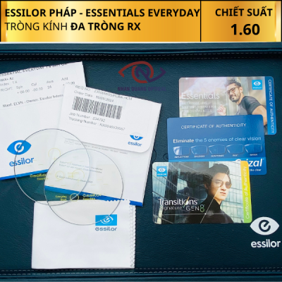 Tròng Kính Đa tròng Essilor RX Essentials Everyday 1.60 Transitions Gen 8